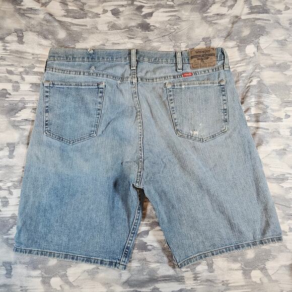 4 Wrangler Denim Shorts Halloween Costume Distressed Destroyed Thrashed Men's 38 - Picture 5 of 12